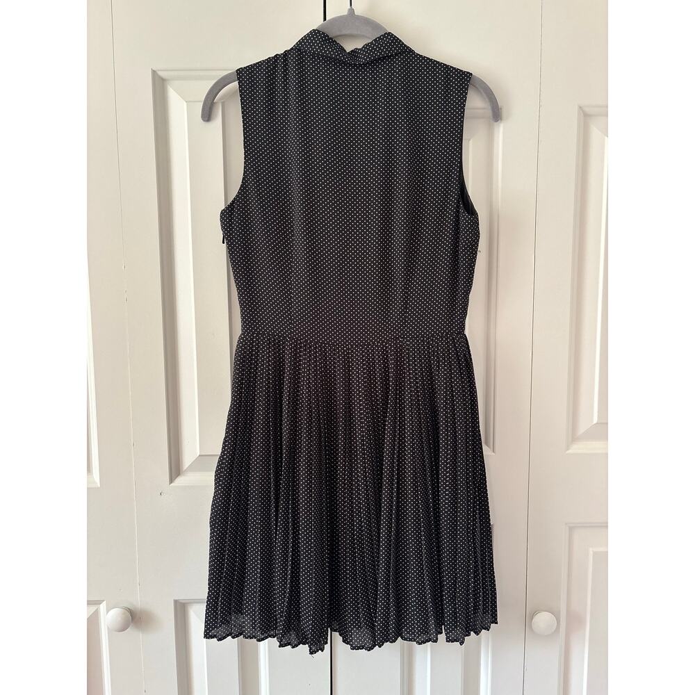 Jack Wills Black White Polka Dot Sleeveless Pleated Shirt Dress Women’s US 2 - Picture 13 of 13